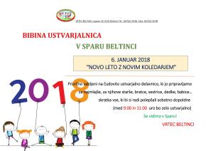 BIBINA USTVARJALNICA meseca januarja 2018